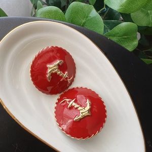 Vintage Signed BJ Clip On Earrings